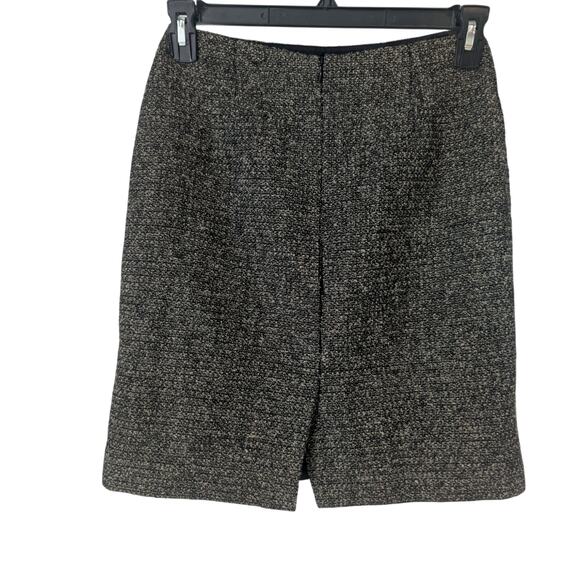 Casual Corner Tweed Wool Blend Skirt Gray Black Made in Italy Size 4 - Picture 3 of 8